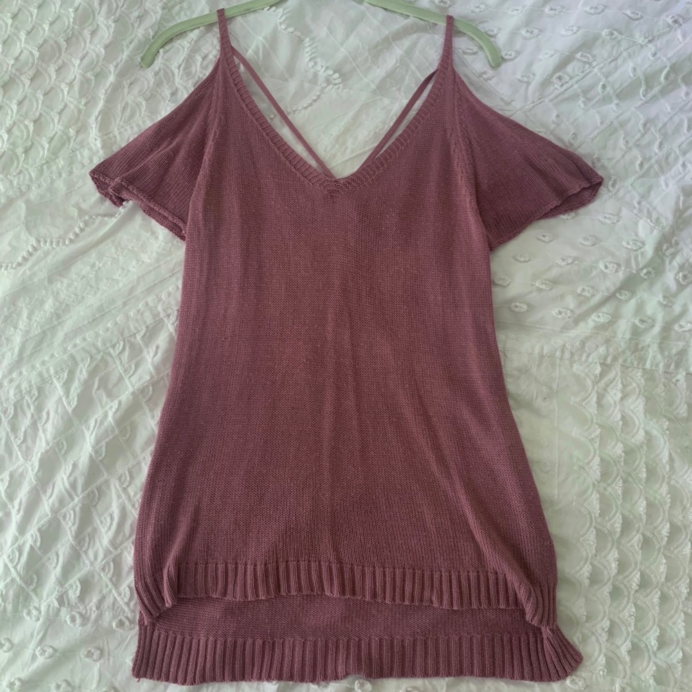 Blush/Rose Open Shoulder Top